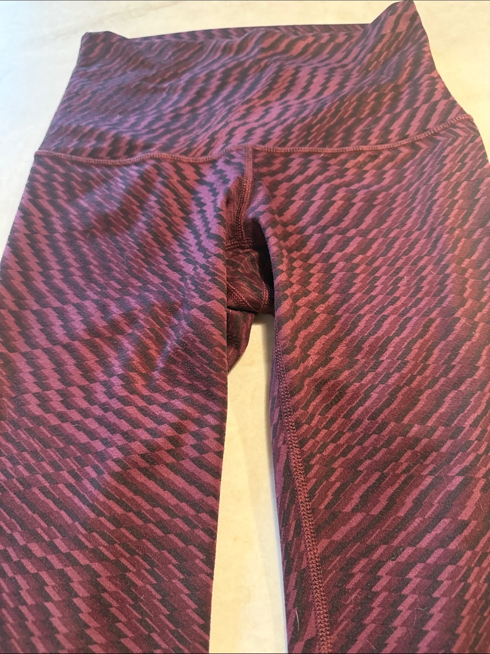 lululemon athletica Burgundy Pattern High-Waist Leggings